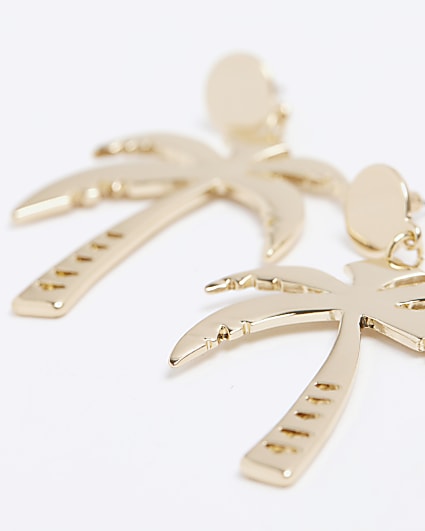 Gold colour palm tree earrings