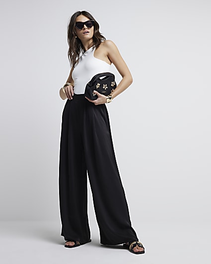 Black Palazzo Wide Leg Trousers