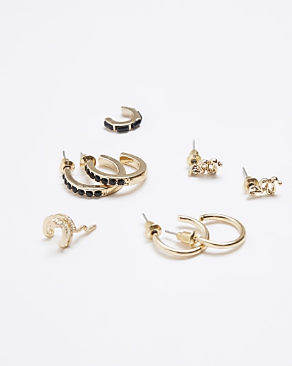 Gold colour snake earrings multipack