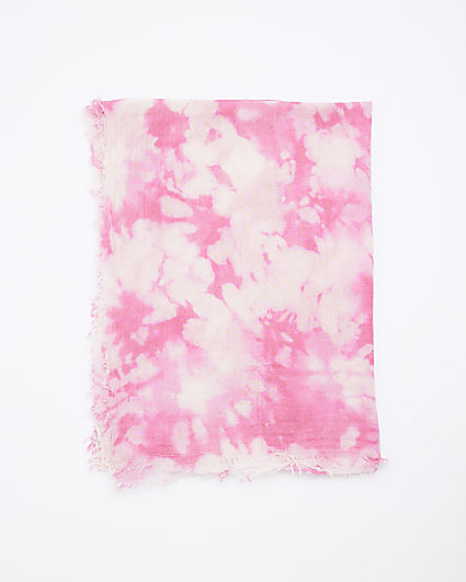 Pink tie dye lightweight scarf