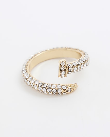 Gold Diamante Wrap Ring