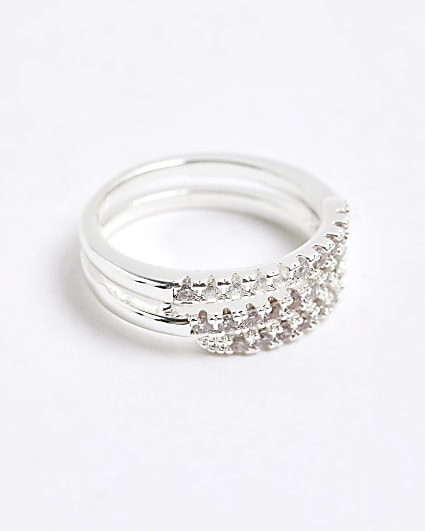 Silver Diamante Wrap Ring