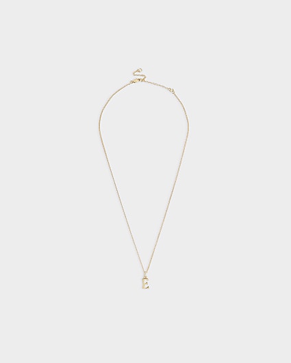 Gold Plated E Initial Necklace