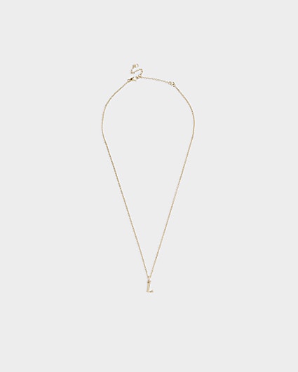 Gold Plated L Initial Necklace