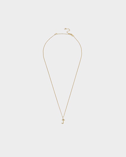 Gold Plated J Initial Necklace