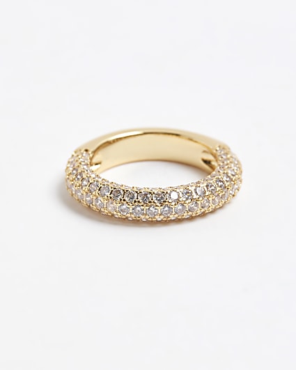 Gold  Plated Diamante Band Ring