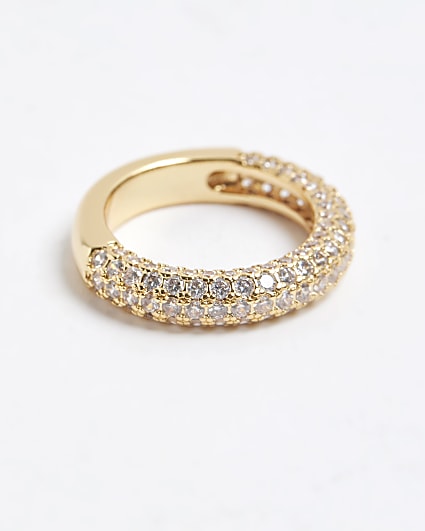 Gold  Plated Diamante Band Ring