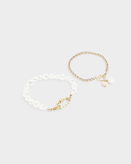 Gold Pearl Bracelet Multipack