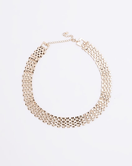 Gold Watch Strap Collar Necklace