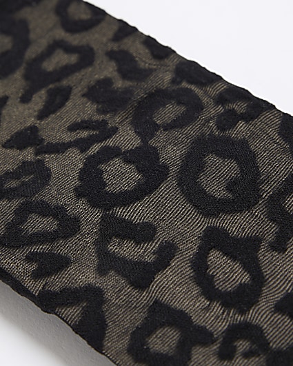 Black sheer leopard print socks