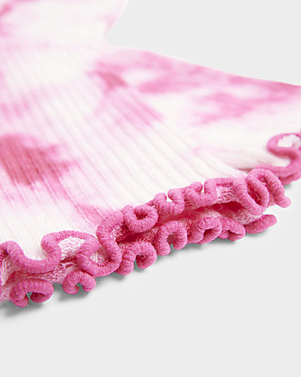 Pink tie dye print socks