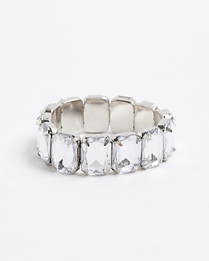 Silver stone chunky bracelet