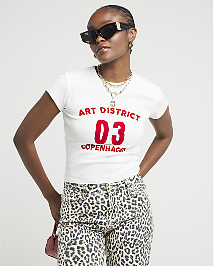 Cream Graphic Art District T-shirt