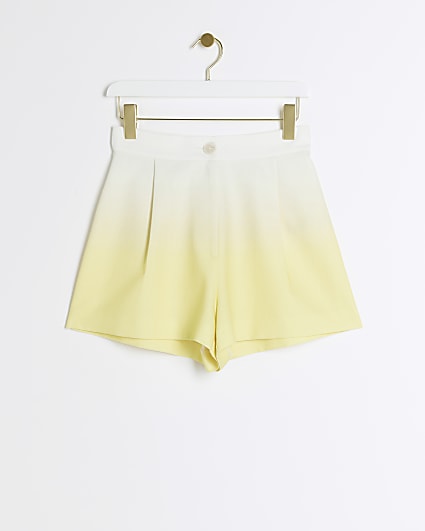 Yellow high waisted ombre shorts
