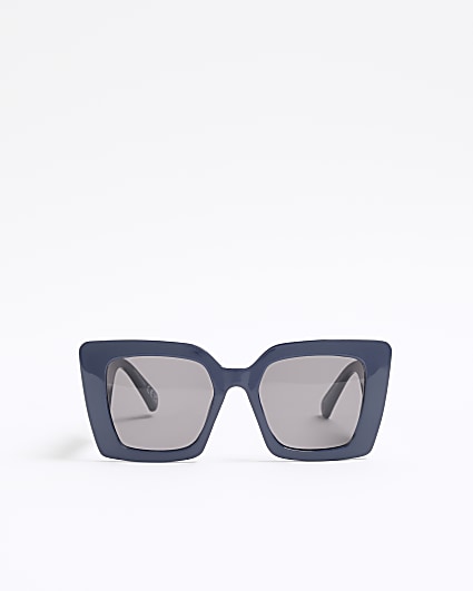 Navy RI hardware cat eye sunglasses