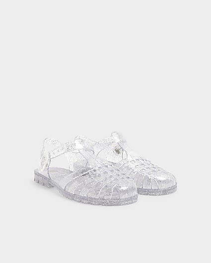 Silver Jelly Sandals