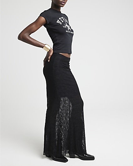 Black Lace Maxi Skirt