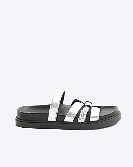 Silver Cut Out Sandals