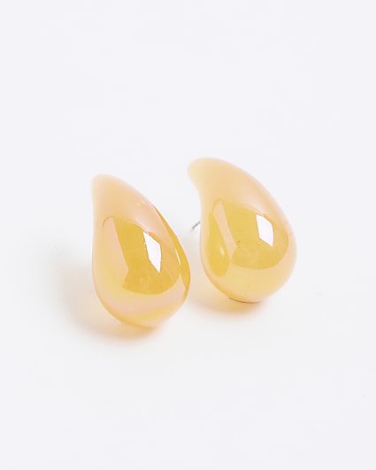Orange Domed Earrings