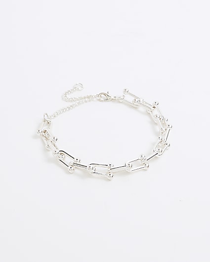 Silver chain link bracelet