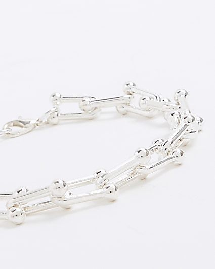 Silver chain link bracelet