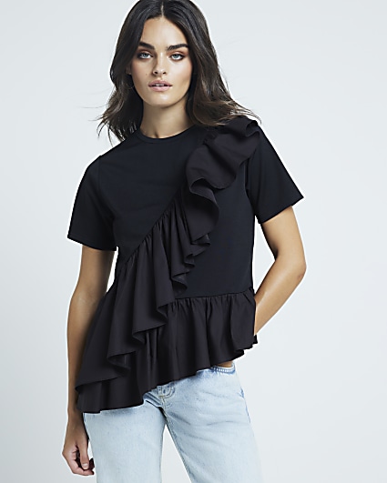 Black frill t-shirt