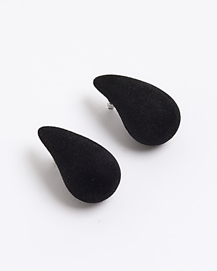 Black domed earrings