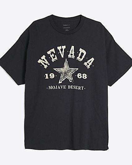 Plus black Nevada graphic t-shirt