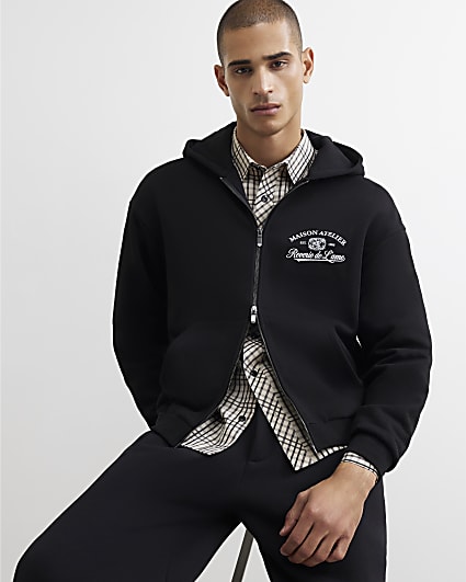 Black Cotton Maison Atelier Hoodie