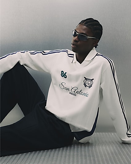 White Oversized Fit San Antonio Polo Top