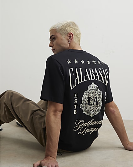 Black Cotton Calabasas Stars T-Shirt