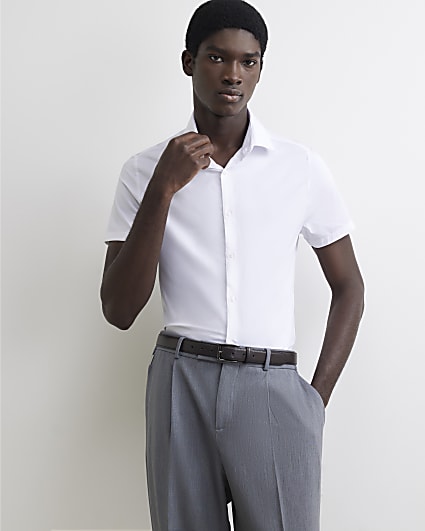 White Muscle Fit Shirt
