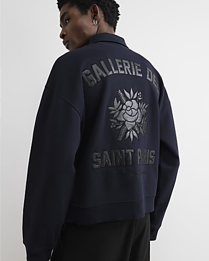 Navy Gallerie Des Saint Paris Bomber Jacket