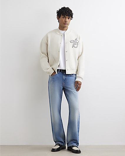 Blue Loose Fit Mid Wash Jeans