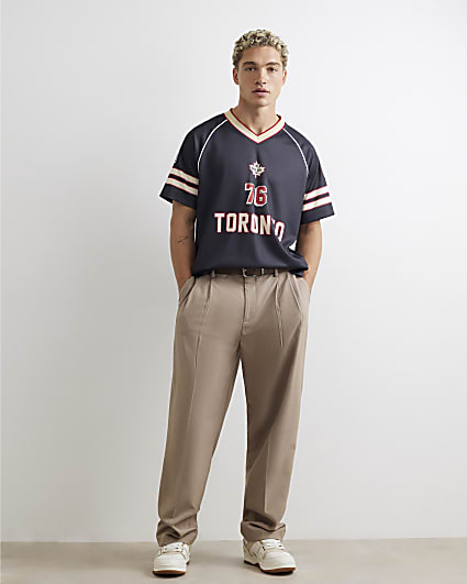 Black V Neck Mesh 76 Toronto Hockey Top