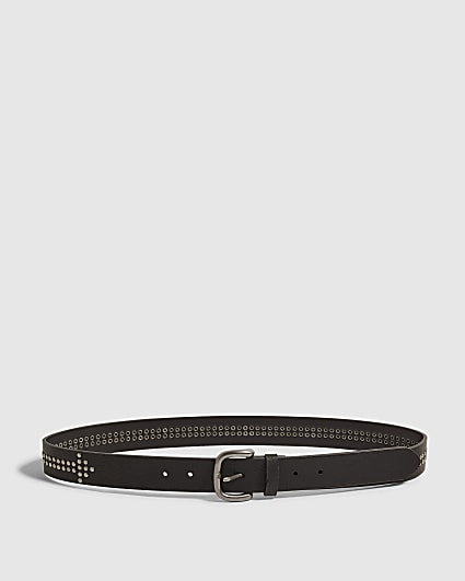 Black Studded Arrow Belt