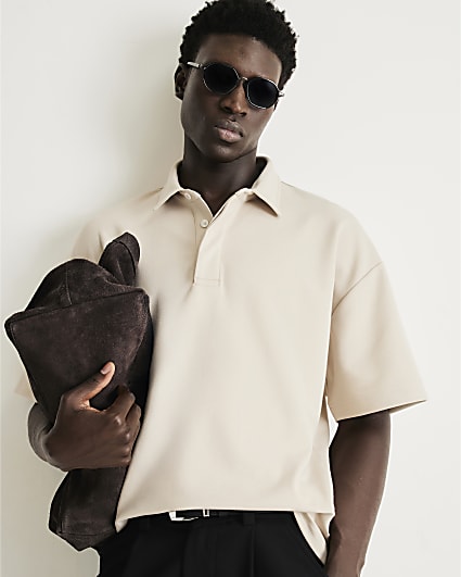 Beige RI Studio Oversized Polo Shirt