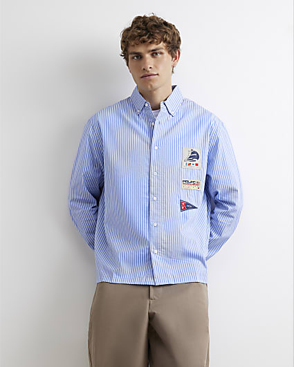Blue Regular Fit Prolific Striped Shirt