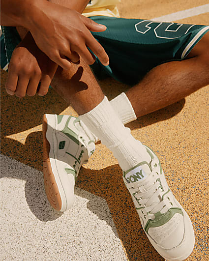 Green Pony Leather Lace Up Trainers