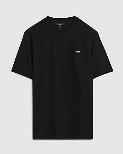 Black Slim Fit Vertical Stripe T-Shirt