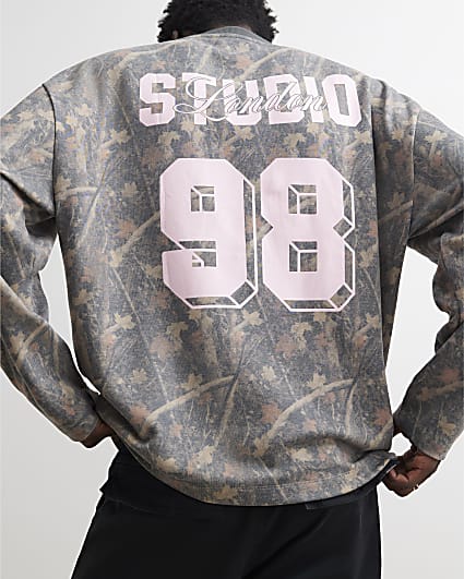 Khaki Cotton 98 LDN Camo Long Sleeve T-Shirt
