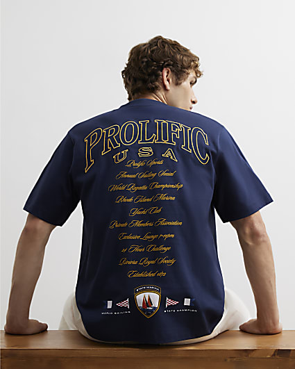 Navy Cotton Prolific Flags T-Shirt