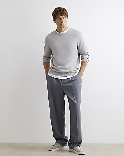 Grey Slim Fit Long Sleeve Jumper Set