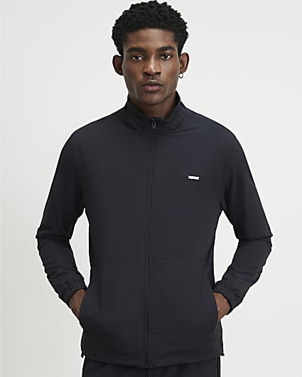 Black Muscle Fit Funnel Jacket