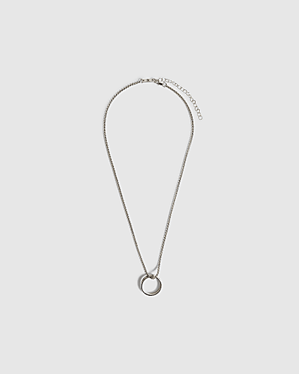 Silver Roman Numerals Ring Necklace