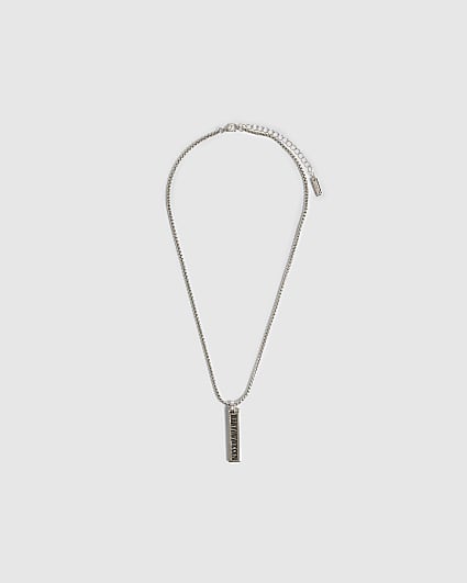 Silver Roman Numeral Bar Necklace