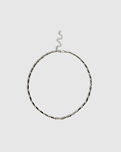 Silver Chevron Link Necklace