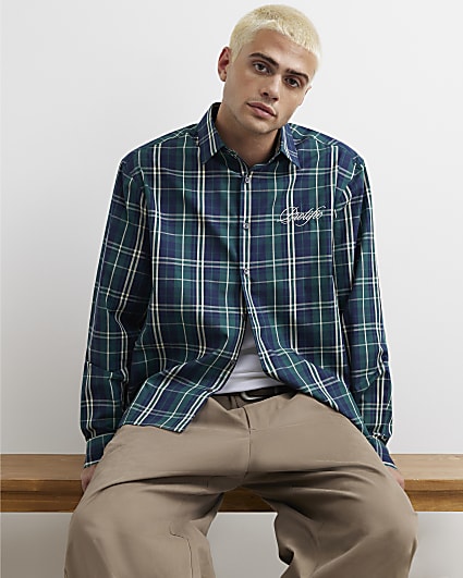 Green Regular Fit Cotton Check Prolific Shirt