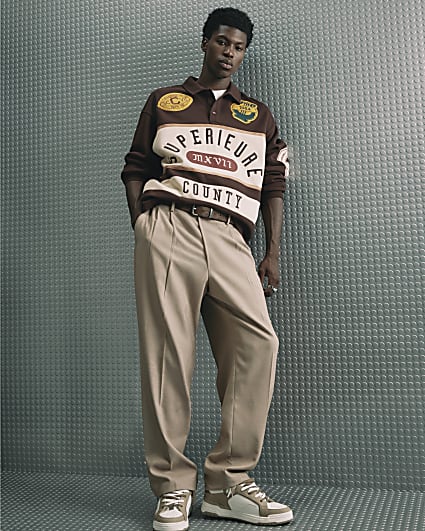 Brown Oversized Fit Superieure Polo Shirt