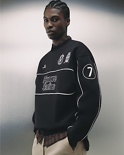 Black Cotton Blend Honore Studios Sweatshirt